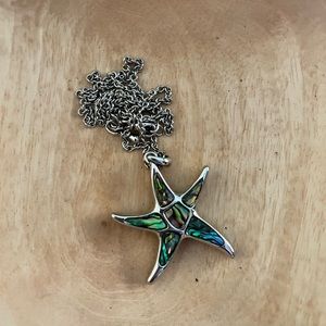 ABALONE SHELL STARFISH/SEA STAR PENDANT NECKLACE